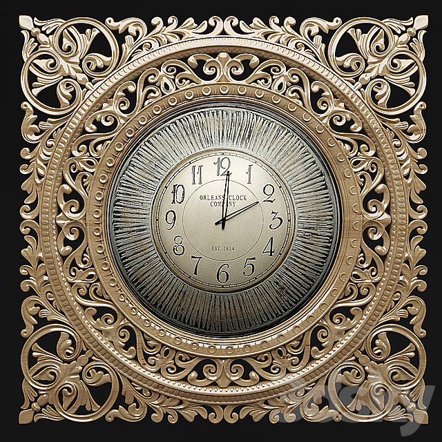 Wall clock 3DS Max Model - thumbnail 2