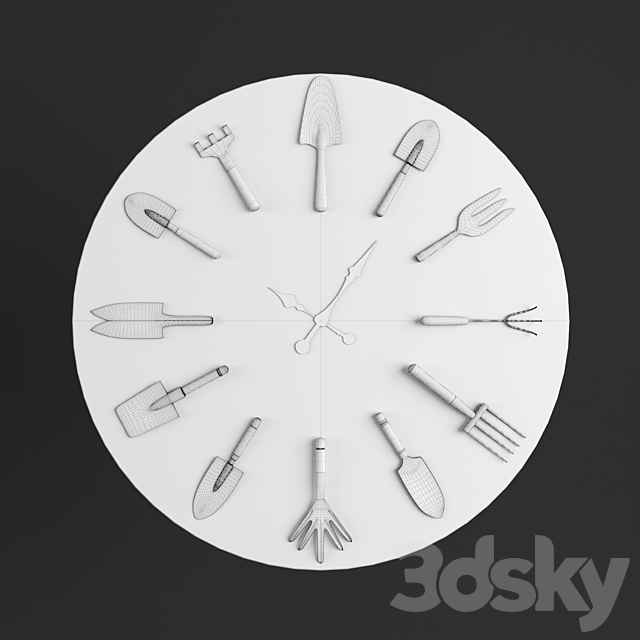 wall clock 3DS Max Model - thumbnail 2