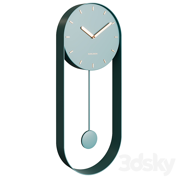 Wall Clock Charm 3DS Max Model - thumbnail 1