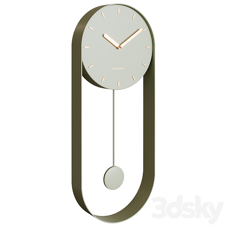 Wall Clock Charm 3DS Max Model - thumbnail 2