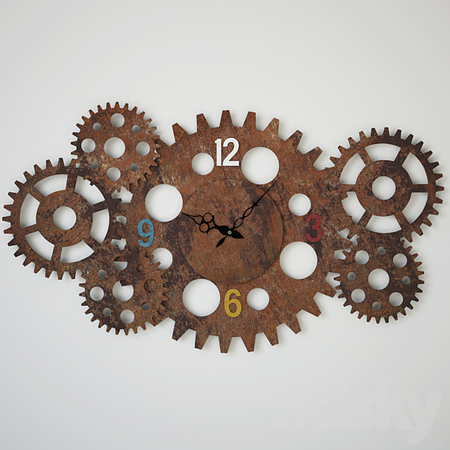 Wall Clock Gear Wheel 3DSMax File - thumbnail 1