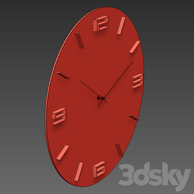 Wall clock KARE Leonardo White _ Gold 3DS Max Model - thumbnail 4