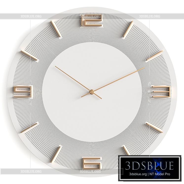 Wall clock KARE Leonardo White-Gold 3DS Max - thumbnail 3