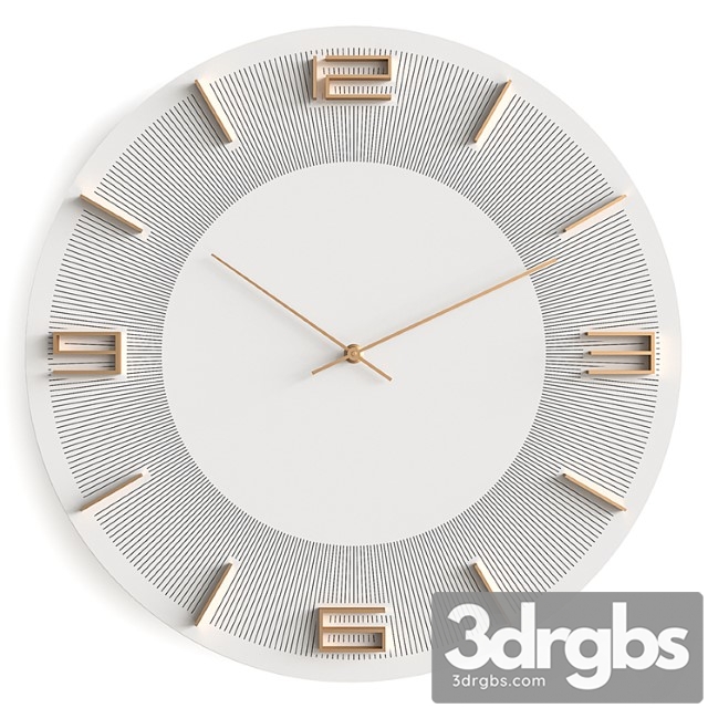 Wall Clock Kare Leonardo White Gold 3dsmax Download - thumbnail 1