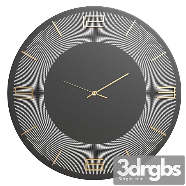 Wall Clock Leonardo Black 3dsmax Download - thumbnail 1