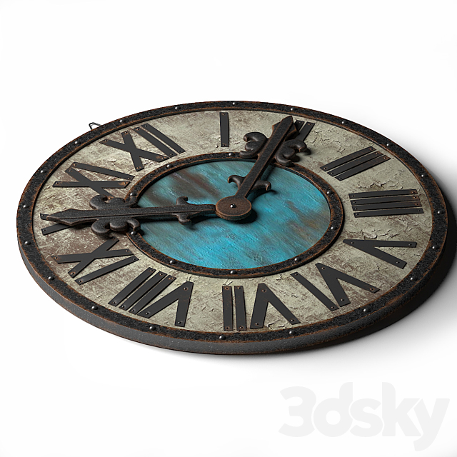 Wall clock Loft Style Ø80 3DS Max Model - thumbnail 2