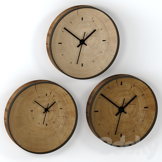 Wall clock made of slab. 3DSMax File - thumbnail 1