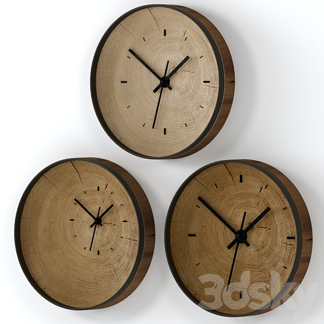 Wall clock made of slab. 3DSMax File - thumbnail 2