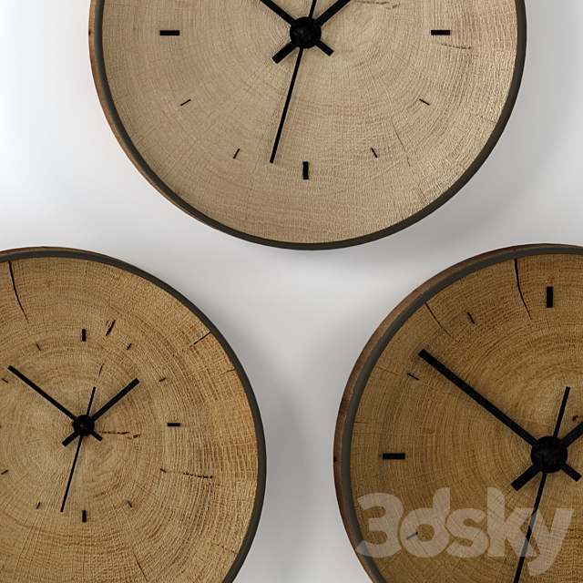 Wall clock made of slab. 3DSMax File - thumbnail 3