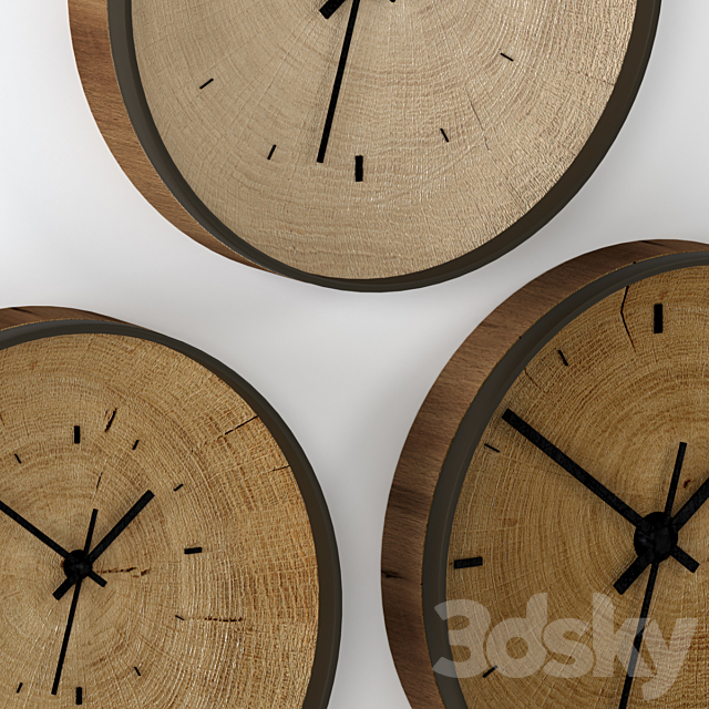 Wall clock made of slab. 3DSMax File - thumbnail 4