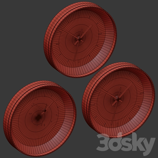 Wall clock made of slab. 3DSMax File - thumbnail 5