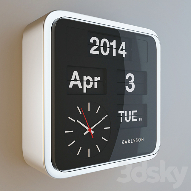 Wall clock Mini Flip 3ds Max - thumbnail 1