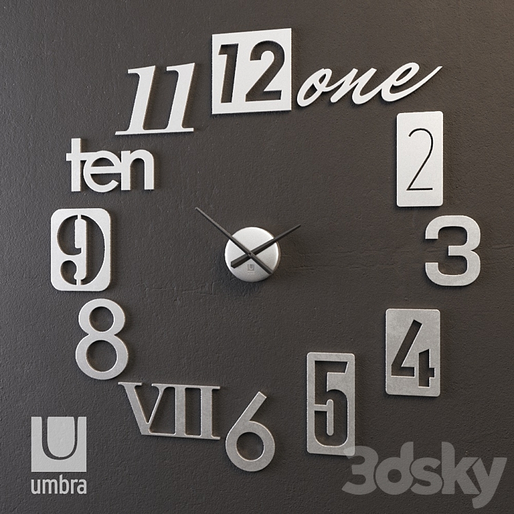 Wall clock Numbra 3DS Max - thumbnail 1