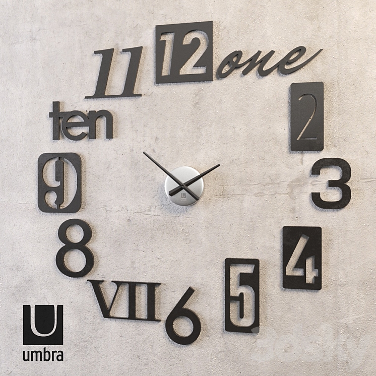 Wall clock Numbra 3DS Max - thumbnail 2