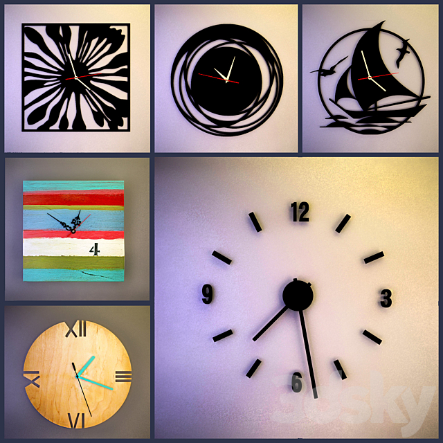 Wall clock (the collection number 7) 3DSMax File - thumbnail 1