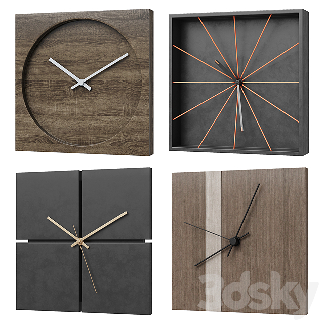 Wall clock (v2) 3ds Max - thumbnail 2