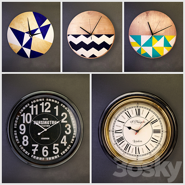 Wall clocks (collection number 4) 3DSMax File - thumbnail 1