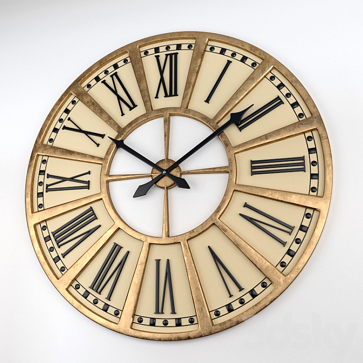 Wall clocks Large Train Station Clock 3DS Max - thumbnail 1