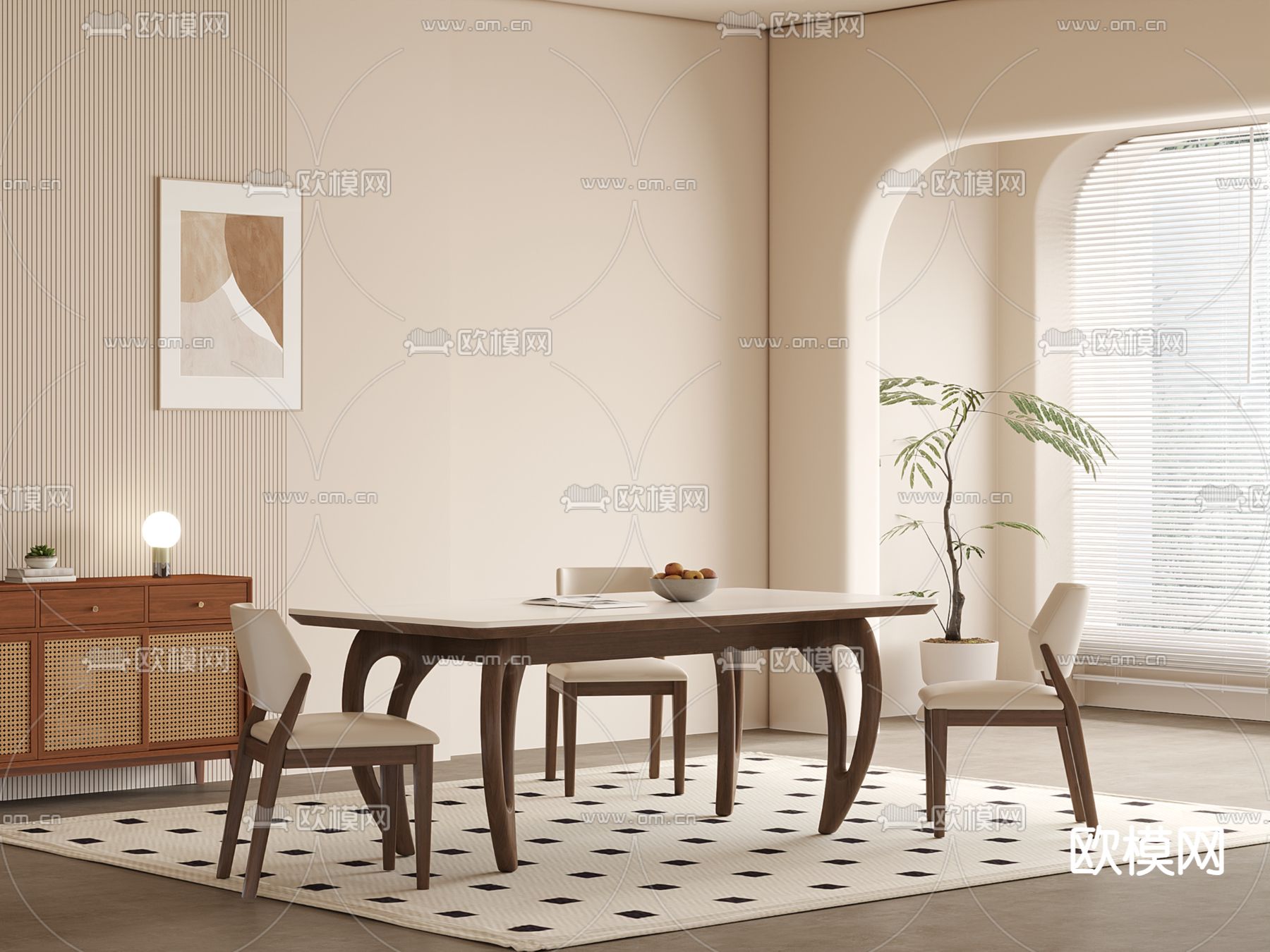 DINING ROOM SETS – CORONA – 3D MODEL – 1403 - thumbnail 1