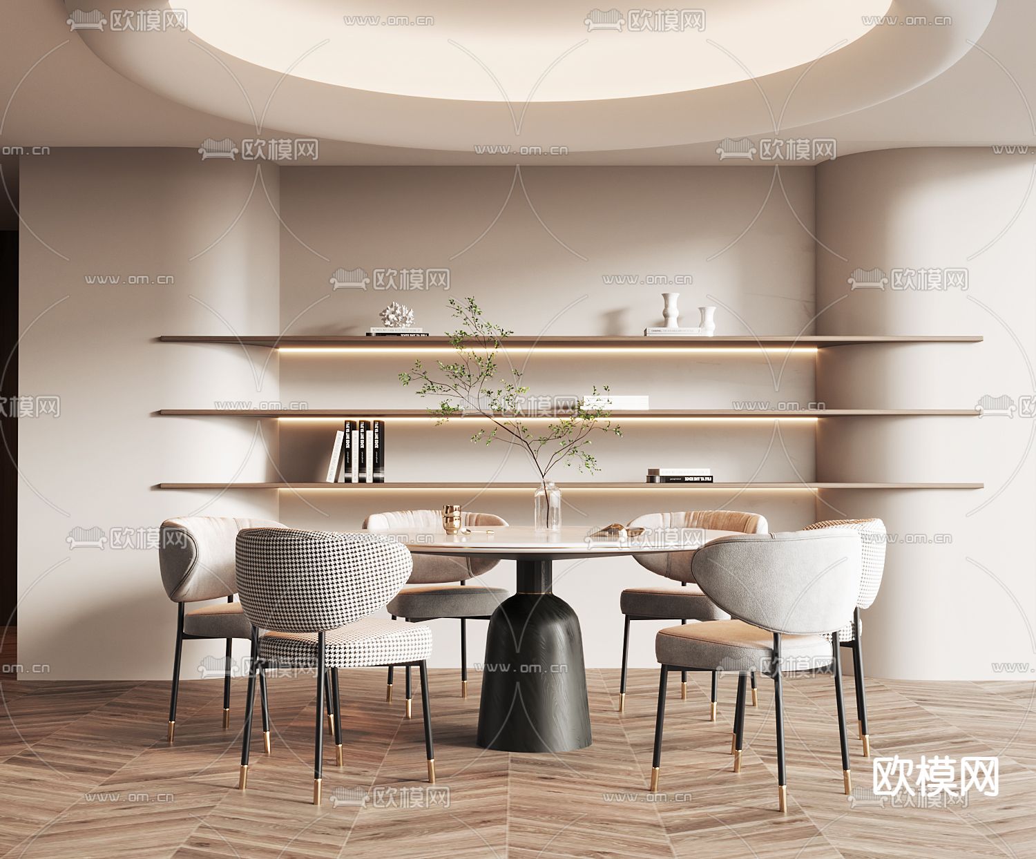 DINING ROOM SETS – CORONA – 3D MODEL – 1441 - thumbnail 1