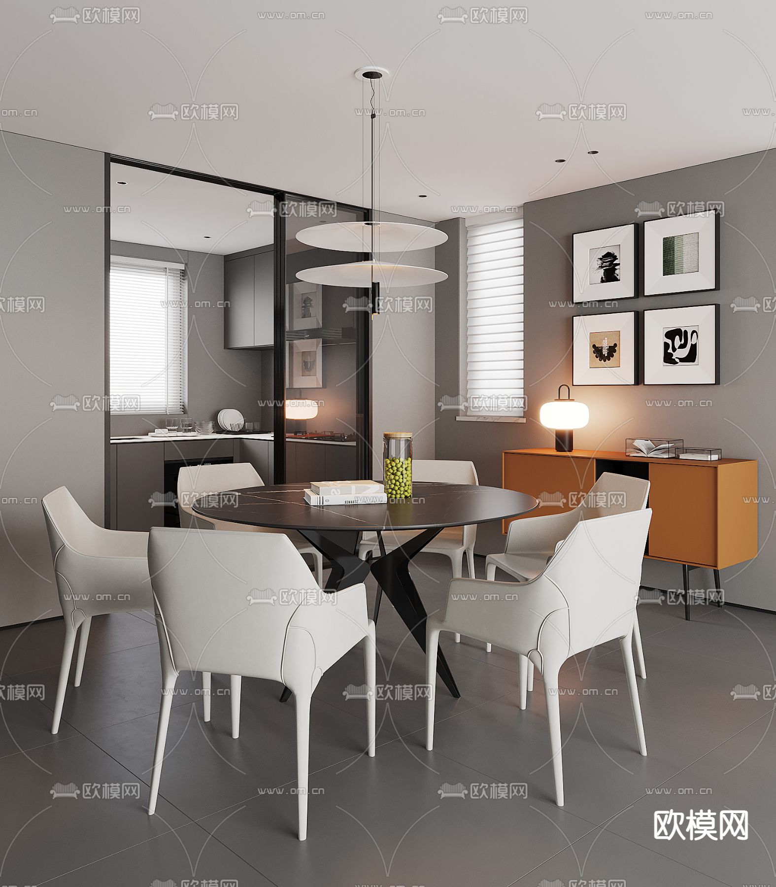 DINING ROOM SETS – CORONA – 3D MODEL – 1445 - thumbnail 1