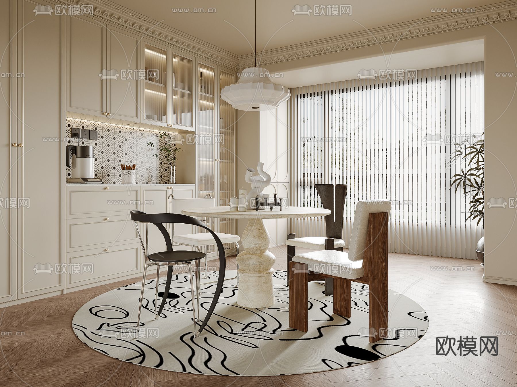 DINING ROOM SETS – VRAY / CORONA – 3D MODEL – 1363 - thumbnail 1