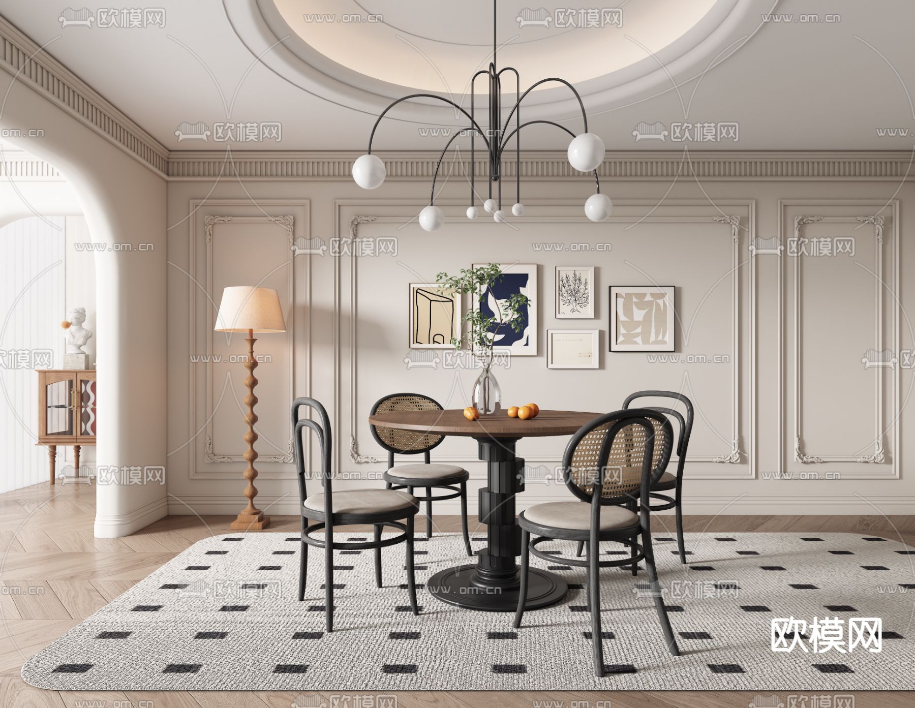 DINING ROOM SETS – VRAY / CORONA – 3D MODEL – 1378 - thumbnail 1