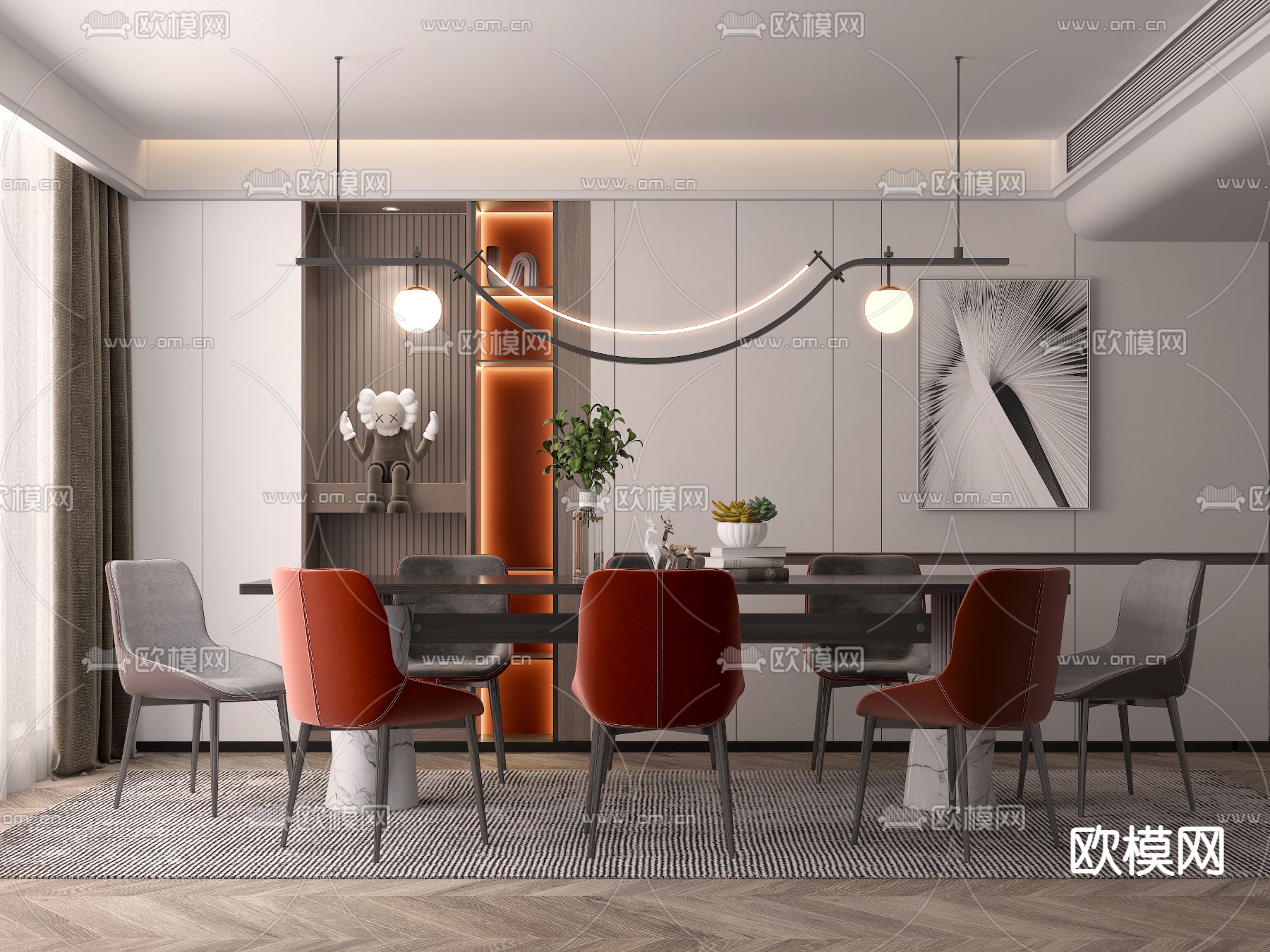 DINING ROOM SETS – VRAY / CORONA – 3D MODEL – 1382 - thumbnail 1