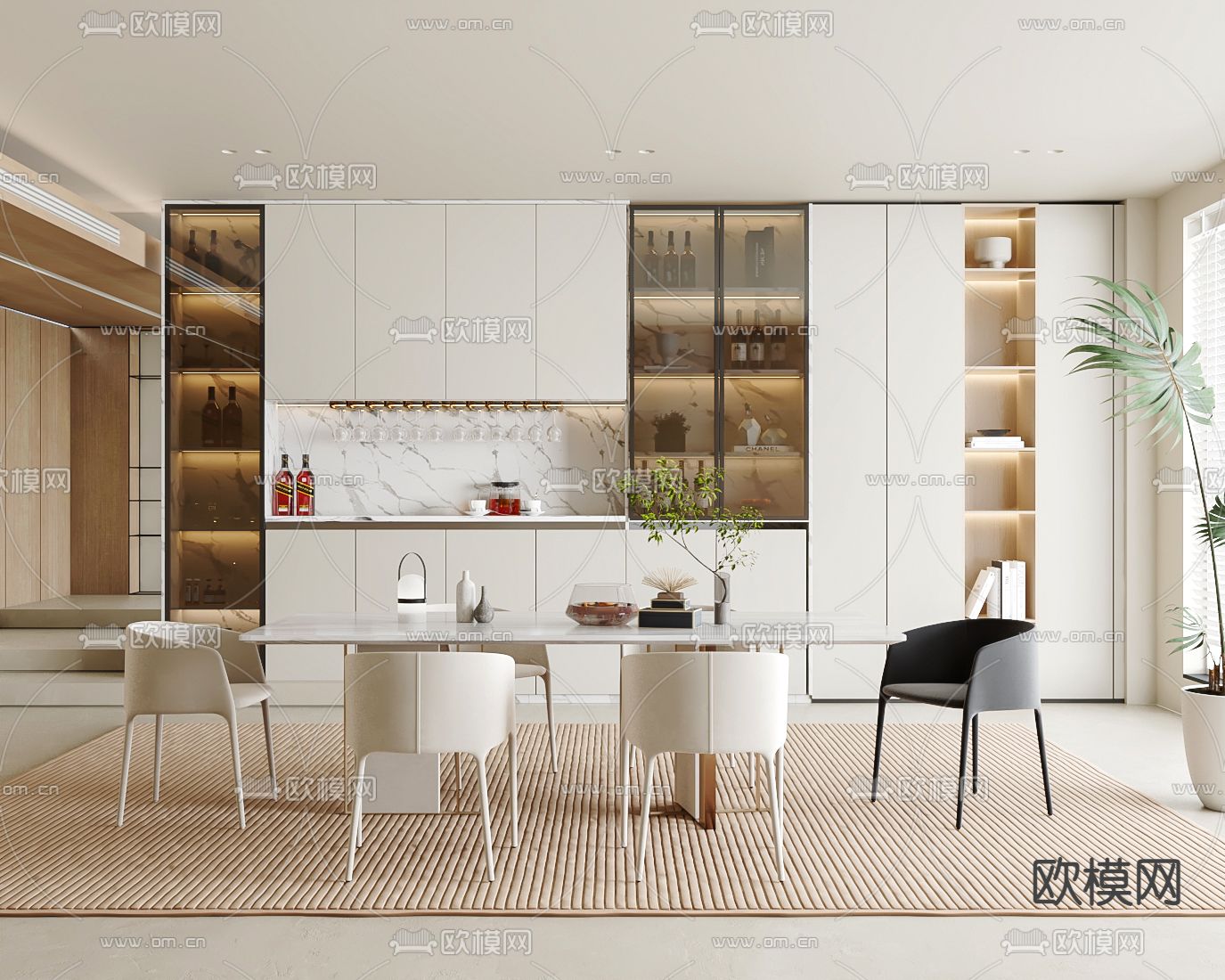 DINING ROOM SETS – VRAY / CORONA – 3D MODEL – 1385 - thumbnail 1