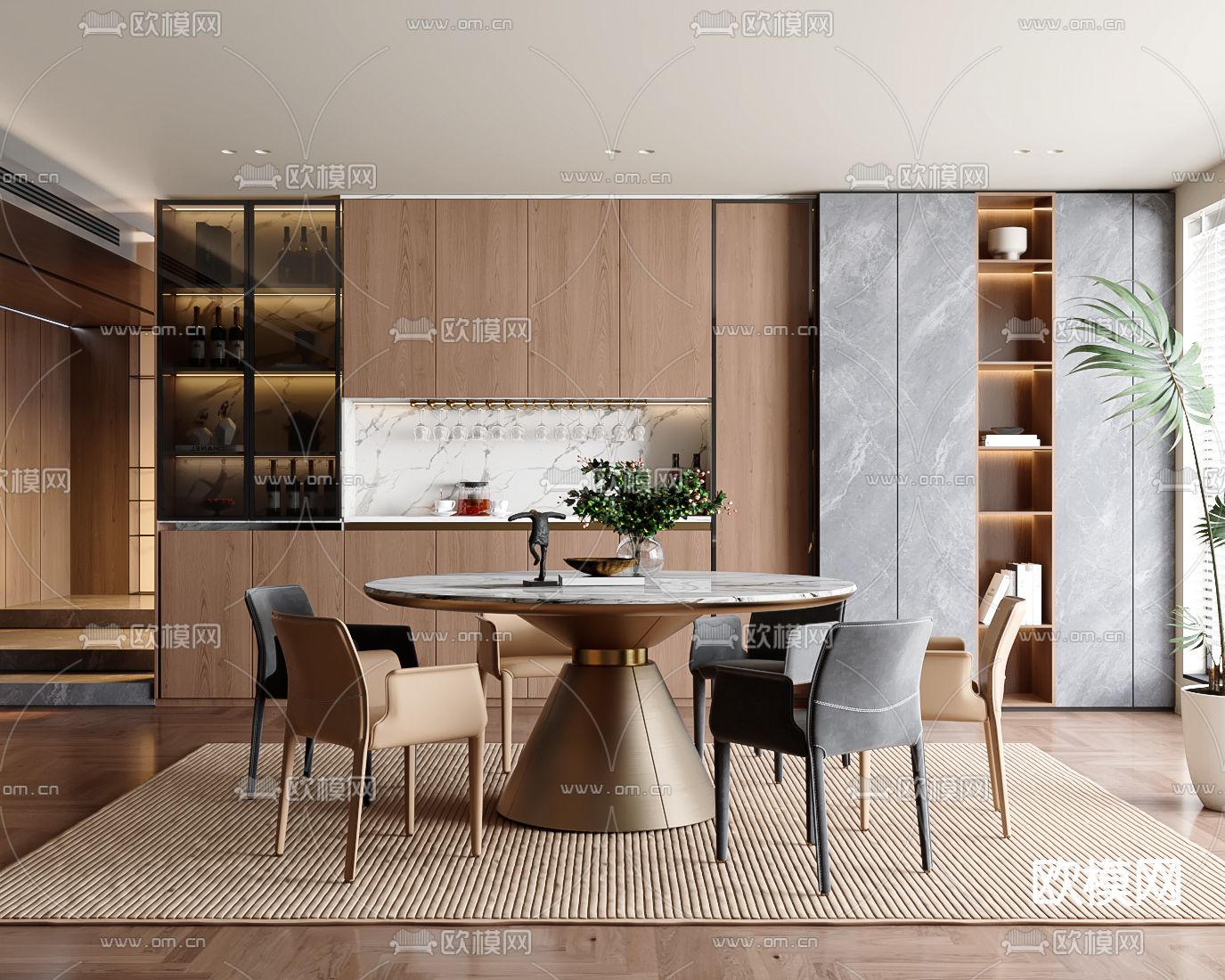 DINING ROOM SETS – VRAY / CORONA – 3D MODEL – 1386 - thumbnail 1