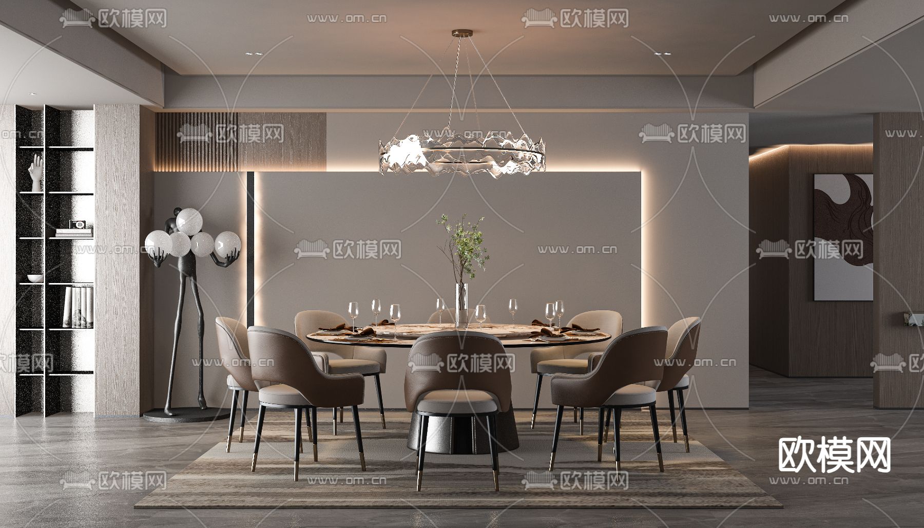 DINING ROOM SETS – VRAY / CORONA – 3D MODEL – 1398 - thumbnail 1