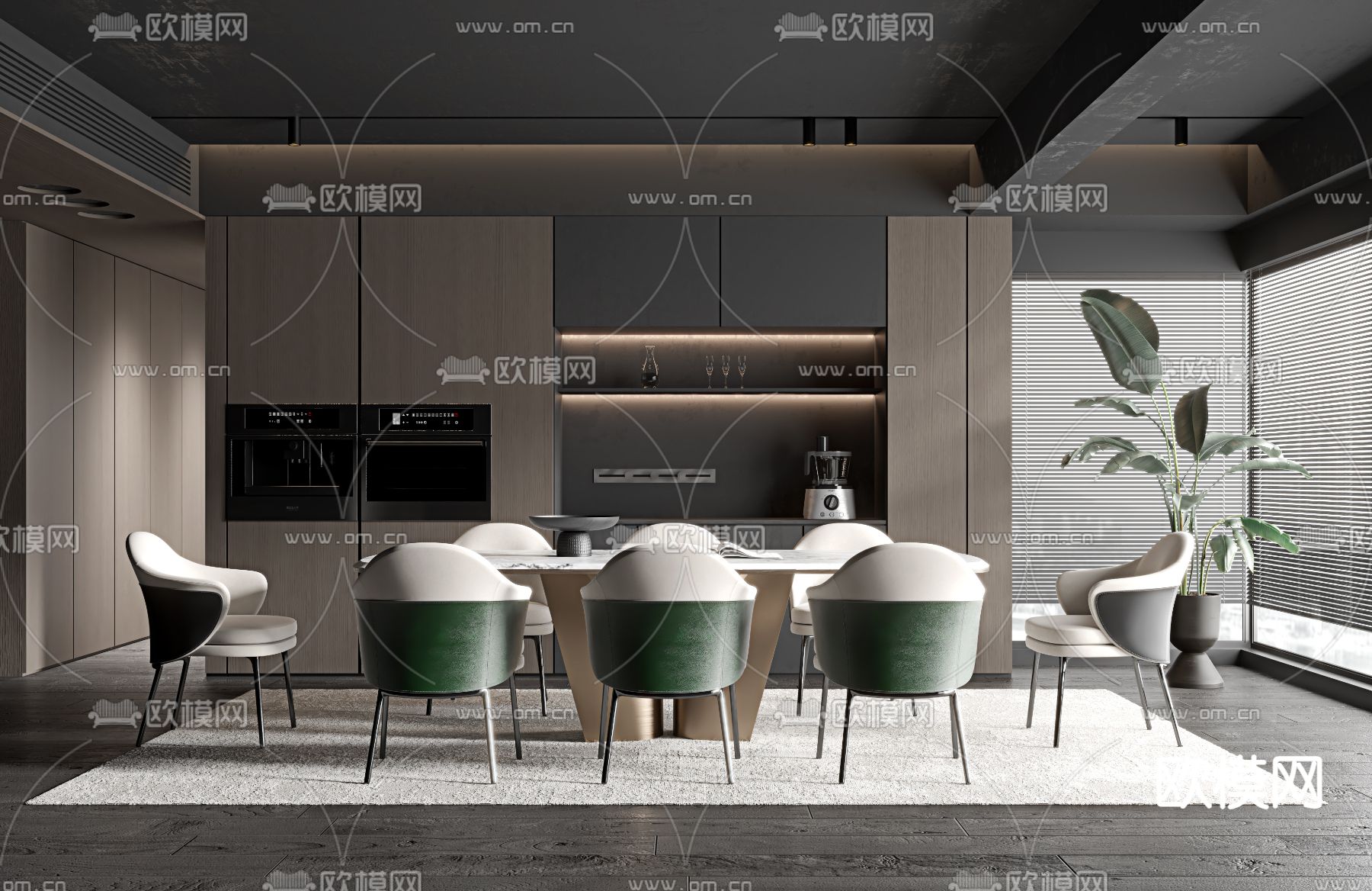 DINING ROOM SETS – VRAY / CORONA – 3D MODEL – 1410 - thumbnail 1