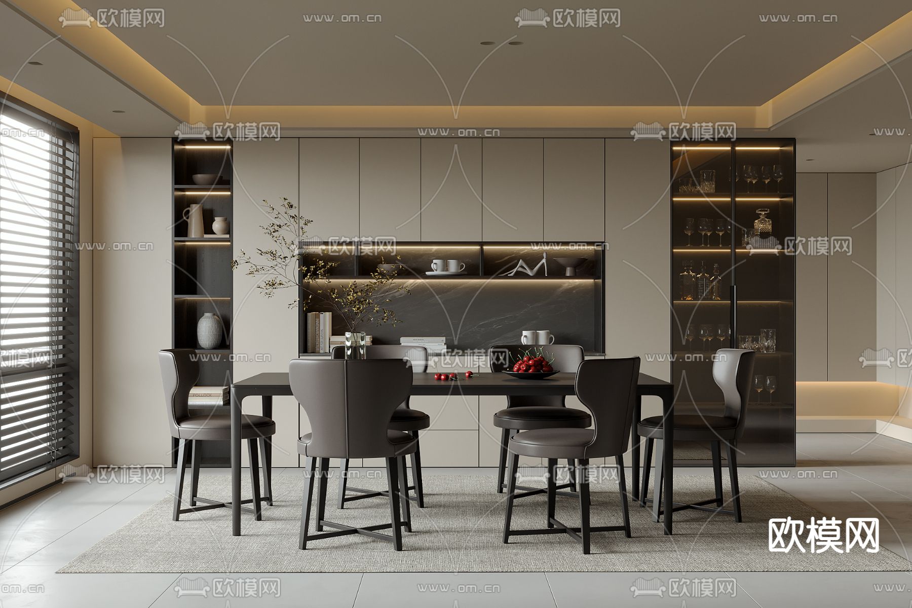 DINING ROOM SETS – VRAY / CORONA – 3D MODEL – 1458 - thumbnail 1