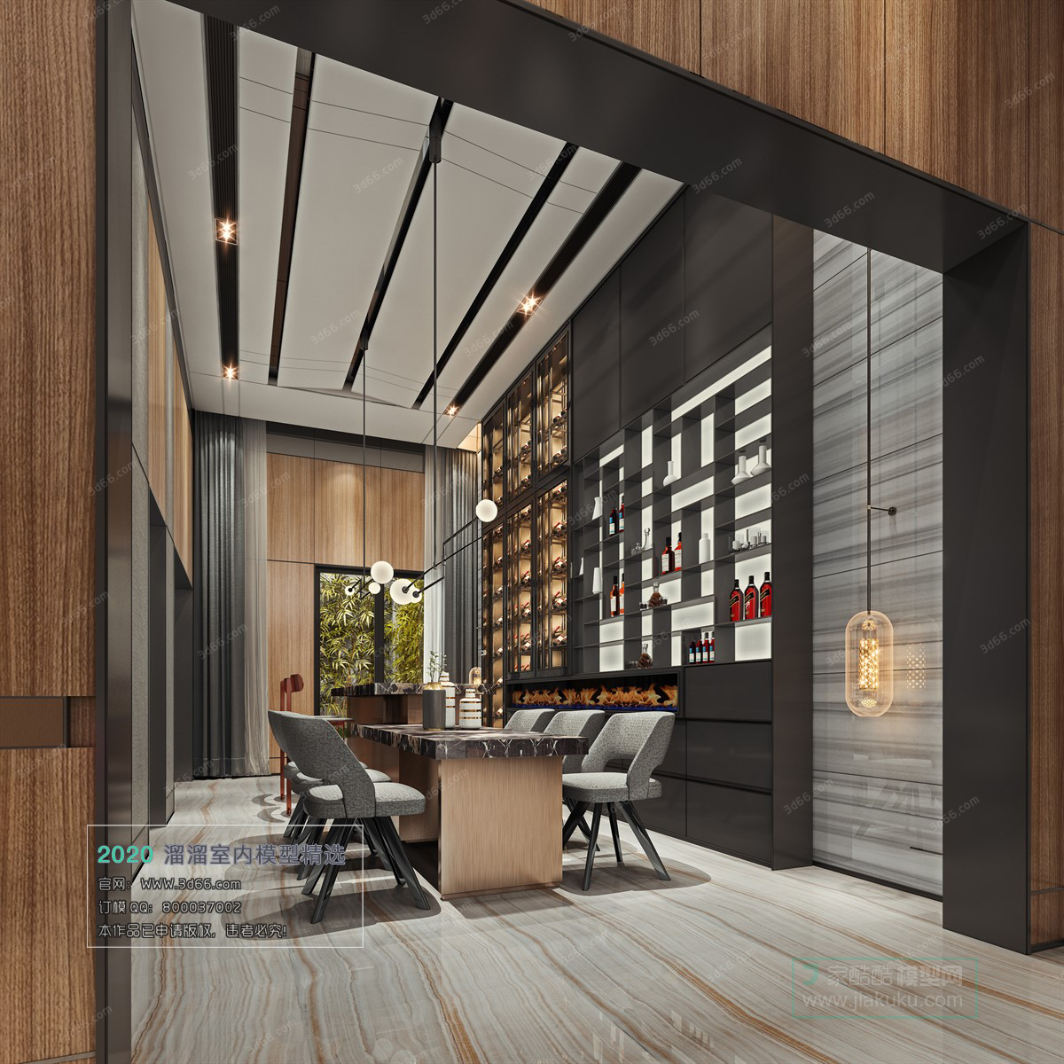 DINING ROOM – MODERN STYLE – 3D MODELS – VRAY – 002 - thumbnail 1