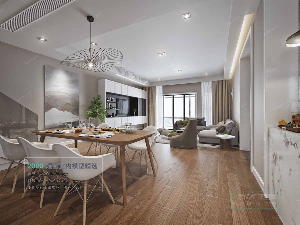 DINING ROOM – MODERN STYLE – 3D MODELS – VRAY – 006 - thumbnail 1