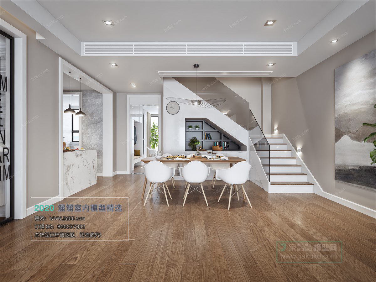 DINING ROOM – MODERN STYLE – 3D MODELS – VRAY – 006 - thumbnail 2