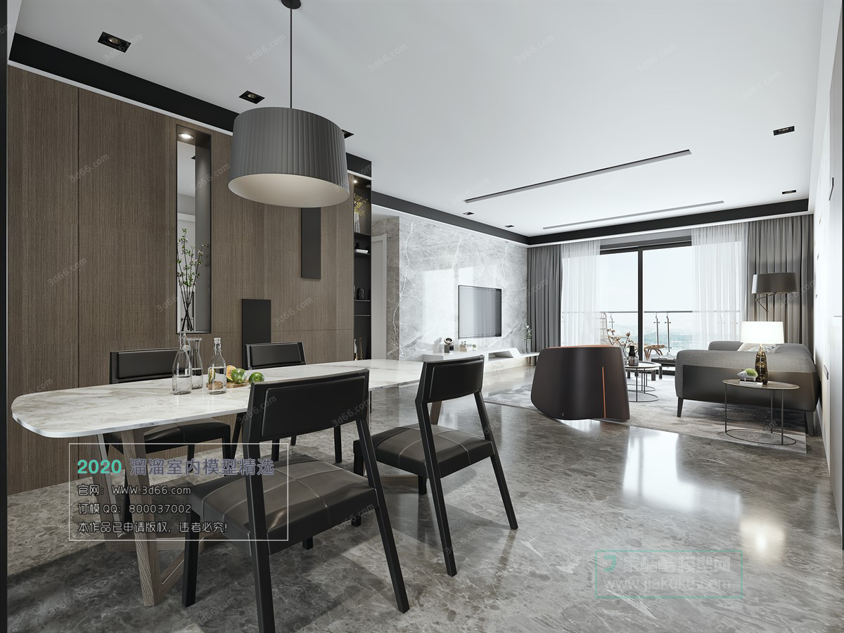 DINING ROOM – MODERN STYLE – 3D MODELS – VRAY – 015 - thumbnail 1