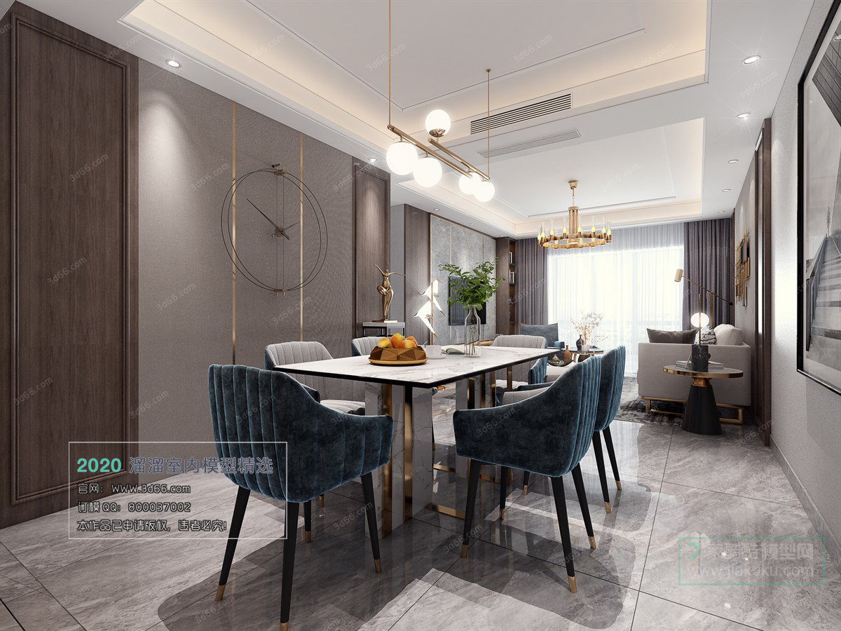 DINING ROOM – MODERN STYLE – 3D MODELS – VRAY – 017 - thumbnail 1