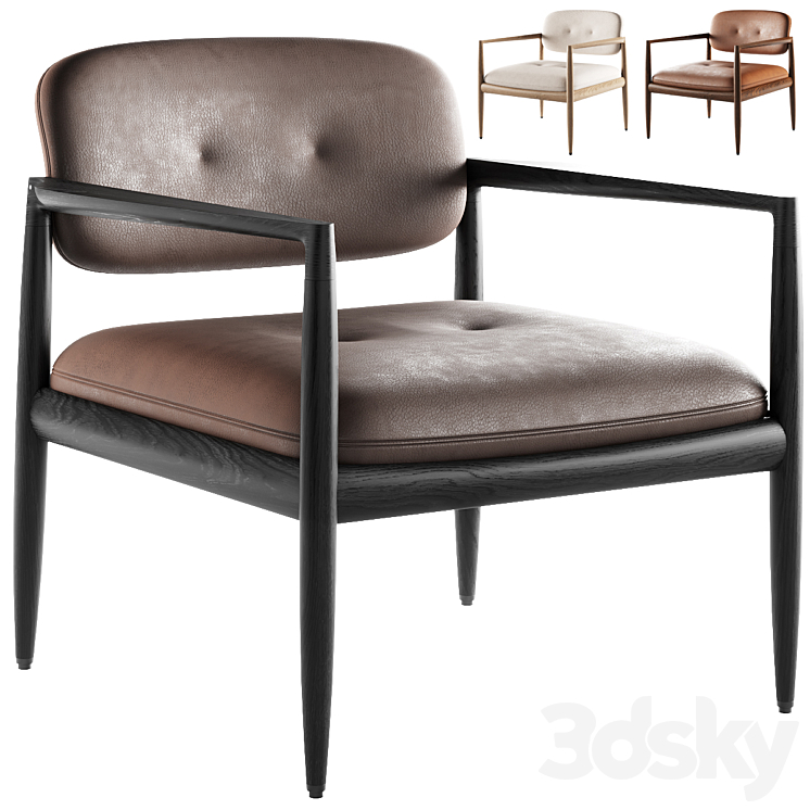 031 Yoko armchair by Minotti 3DS Max Model - thumbnail 1