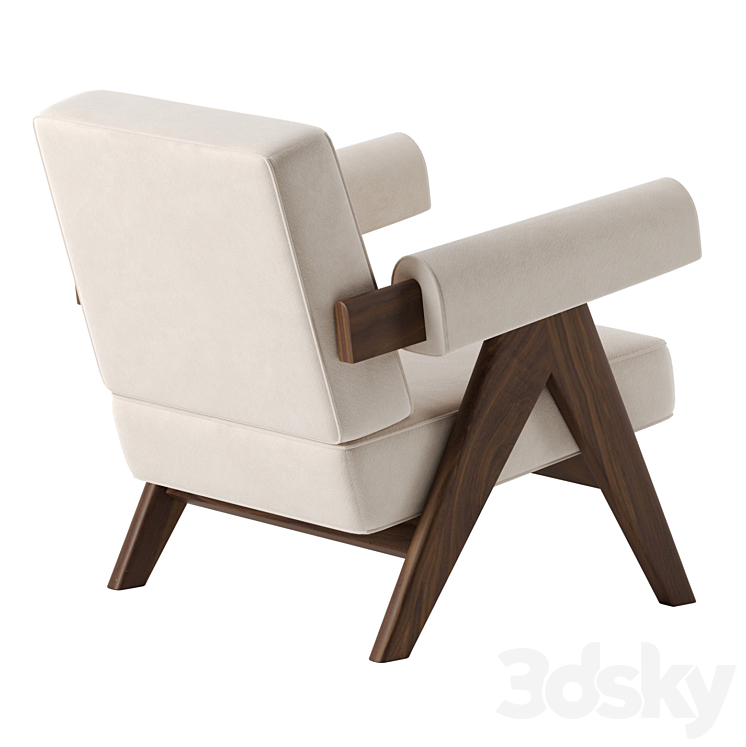 053 Capitol Complex Armchair by Pierre Jeanneret 3DS Max - thumbnail 2