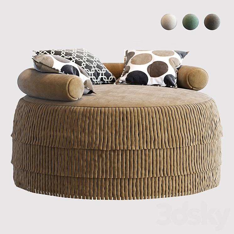 21st Century Beth Armchairl Cotton Velvet 3DS Max - thumbnail 1