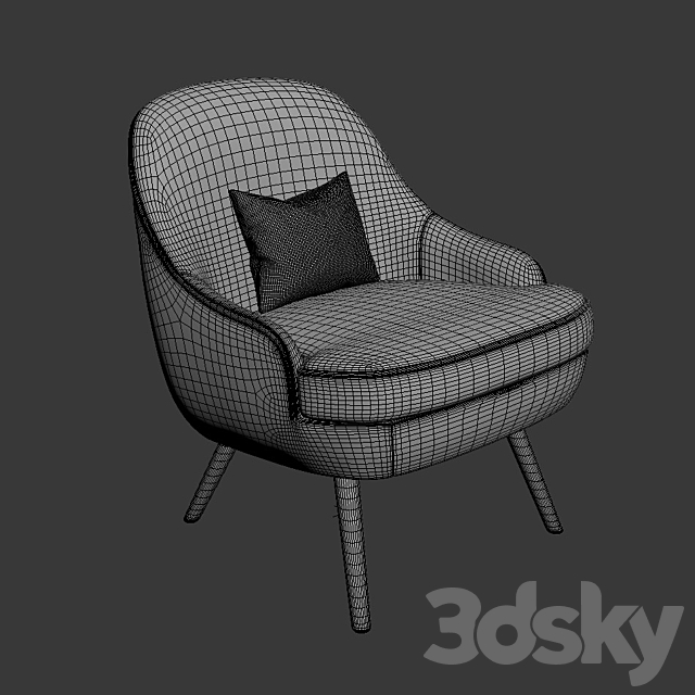 375 walter knoll Armchair 3DS Max Model - thumbnail 3