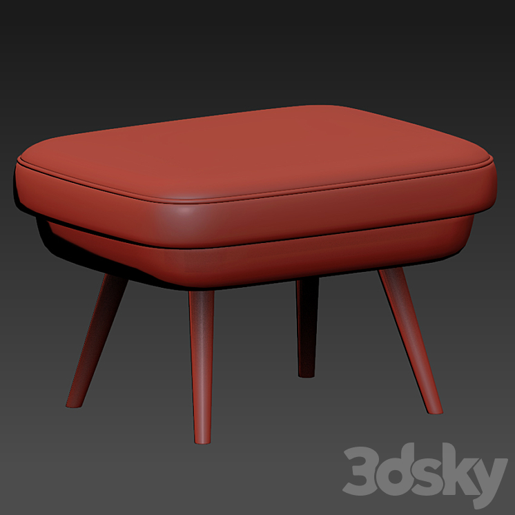 375 Walter Knoll Armchair With Pouf 3DS Max - thumbnail 2