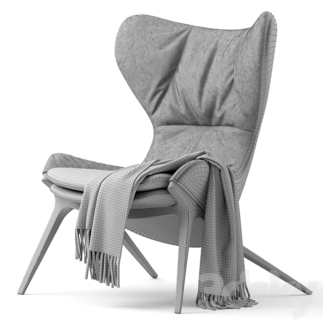 395 P22 Armchair Cassina 3DSMax File - thumbnail 7