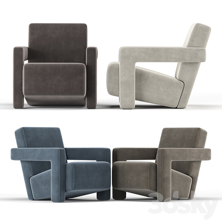 637 Utrecht Armchair 3DS Max - thumbnail 1