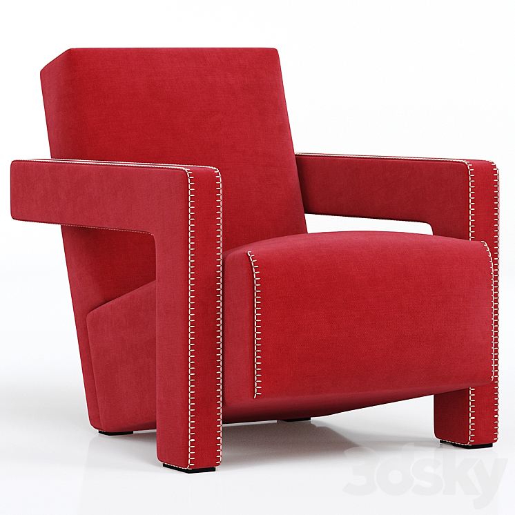 637 Utrecht Cassina Armchair XL 3DS Max - thumbnail 1