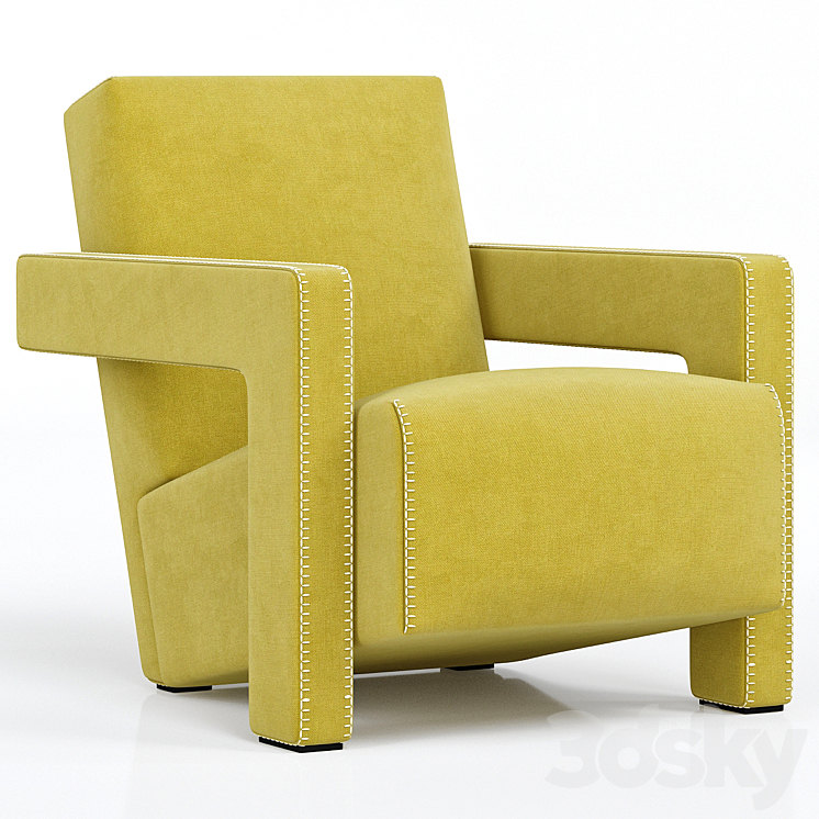 637 Utrecht Cassina Armchair XL 3DS Max - thumbnail 2