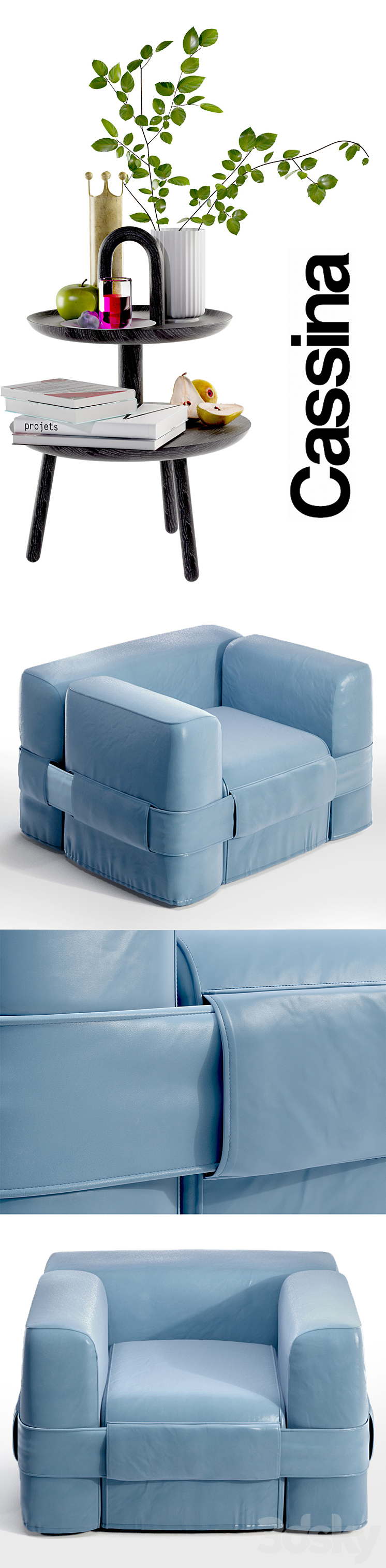 932 MB1 QUARTET Cassina 3DS Max - thumbnail 2