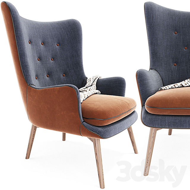 Aarmo Wing Chair Armchair 3DSMax File - thumbnail 1