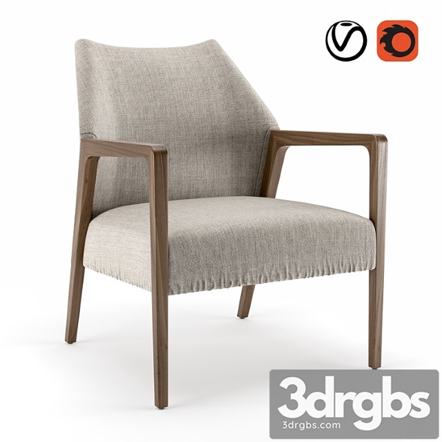 Abbott Dalton Accent Chair 3dsmax Download - thumbnail 1